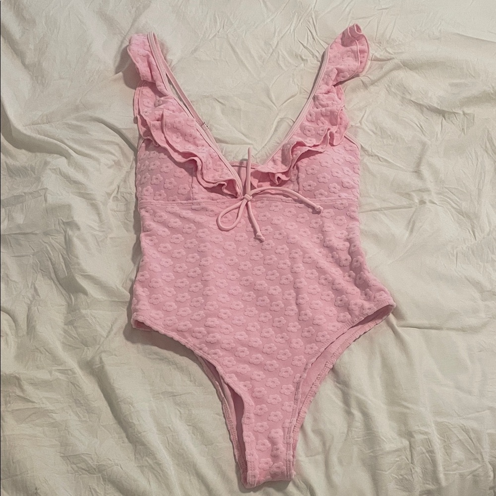 Pink Ruffled One-Piece Swimsuit